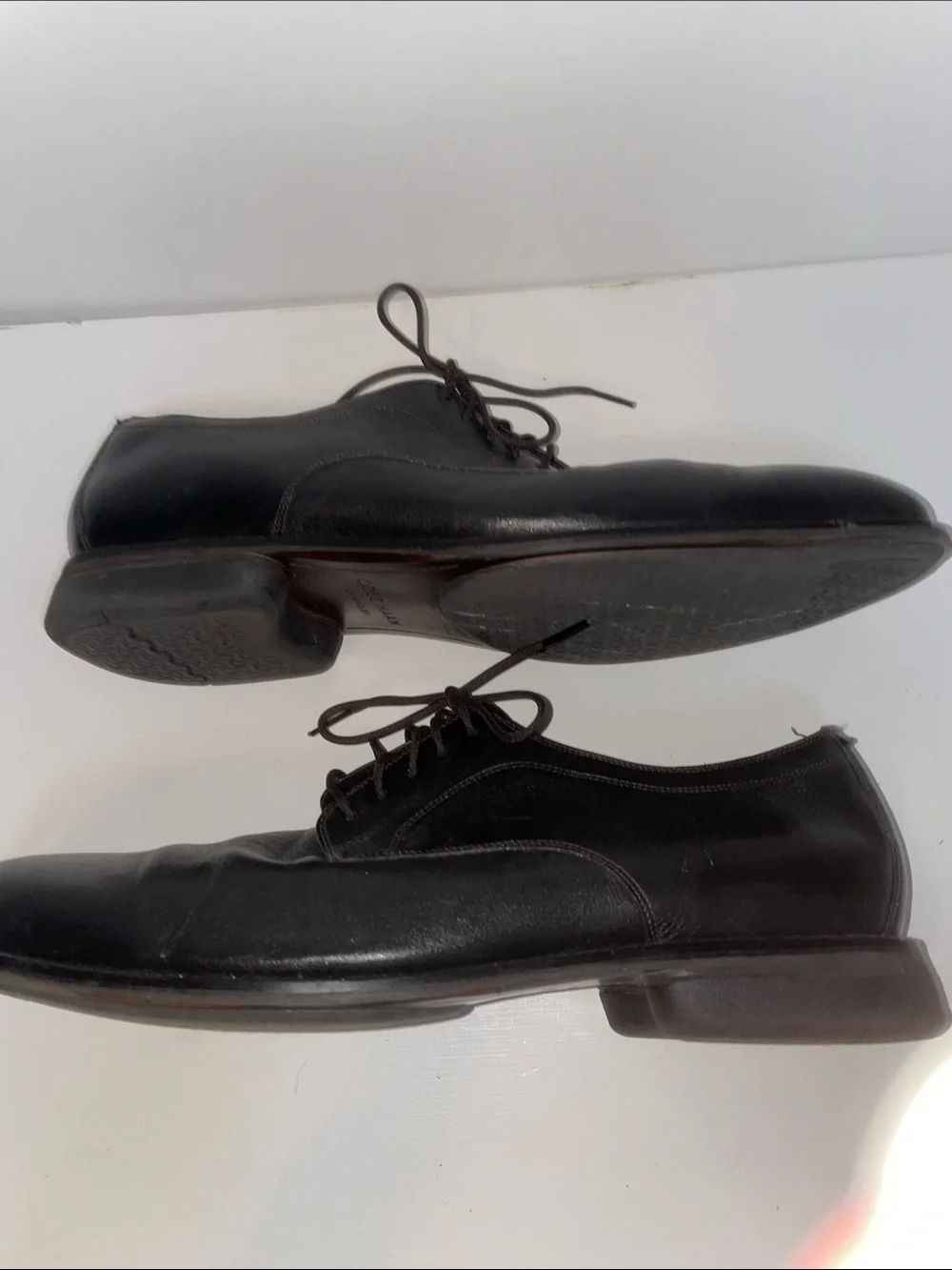 Cole Haan Black Leather Oxford Lace-Up Dress Shoes